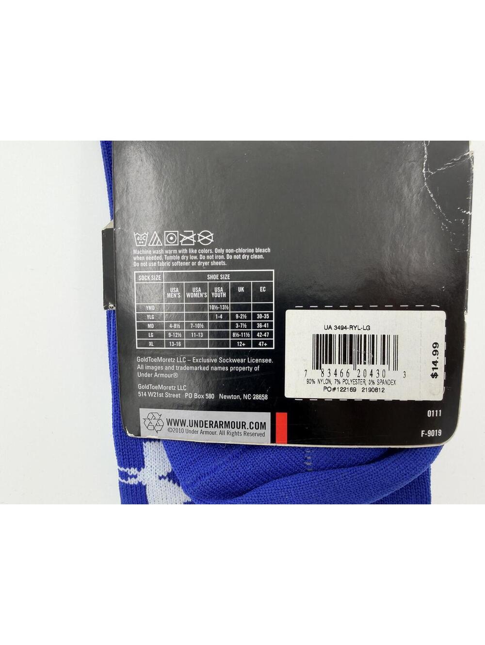 Under Armour UA Team UA 3494 OTC Soccer Socks Large Royal - Picture 3 of 3